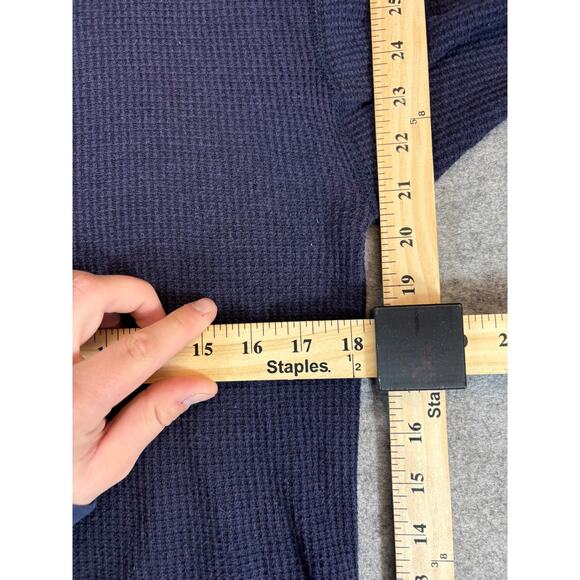 Vintage 80s JE Morgans Thermal Waffle Shirt Mens XL Blue Long Sleeve Base Layer - Picture 5 of 6